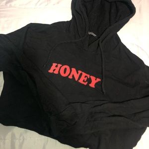 Black Cropped Hoodie